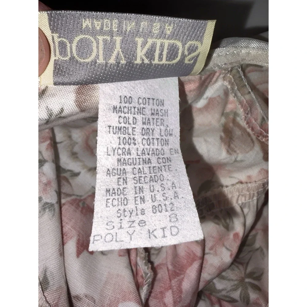 Poly Kids 80's Vintage Floral Cottage Core Size 8 Made In the USA